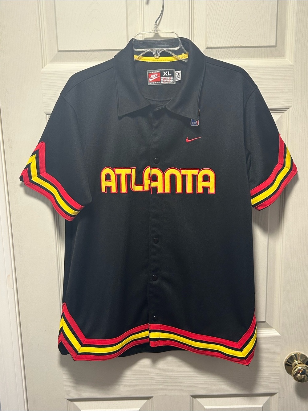 Atlanta Hawks Nike Rewind 74 Throwback Shooting Shirt Warm Up Jersey XL Black